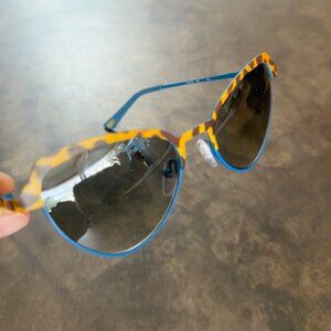 SEE Eyewear Sunglasses - Blue & Leopard (Havana / Blue) with Grey Gradient Lens
